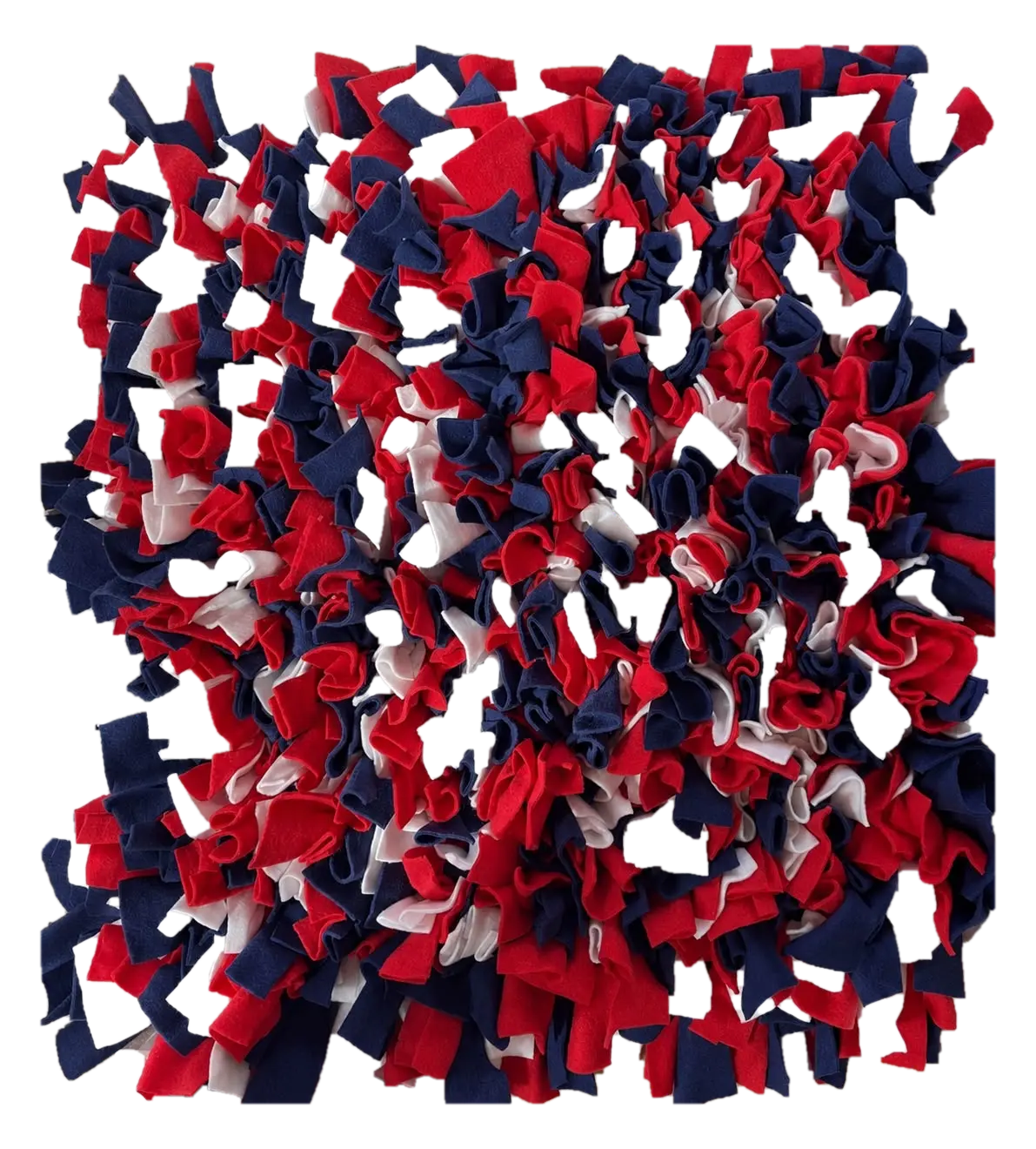 Schnüffelteppich in Rot, Blau und Weiß